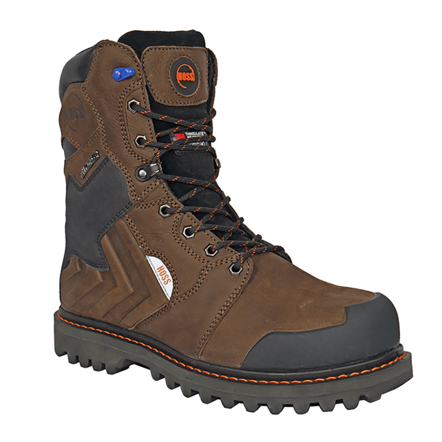 Hoss Boots 80244 Bronc Men's 8" Waterproof Composite Toe 800G Insulated Work Boot - Extra Depth