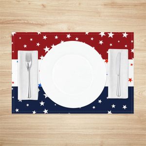 Independence Day Red Blue White Set Of 4 Placemats - Aperturee