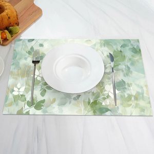 Ink Painting Greenery Vintage Set Of 4 Placemats - Aperturee