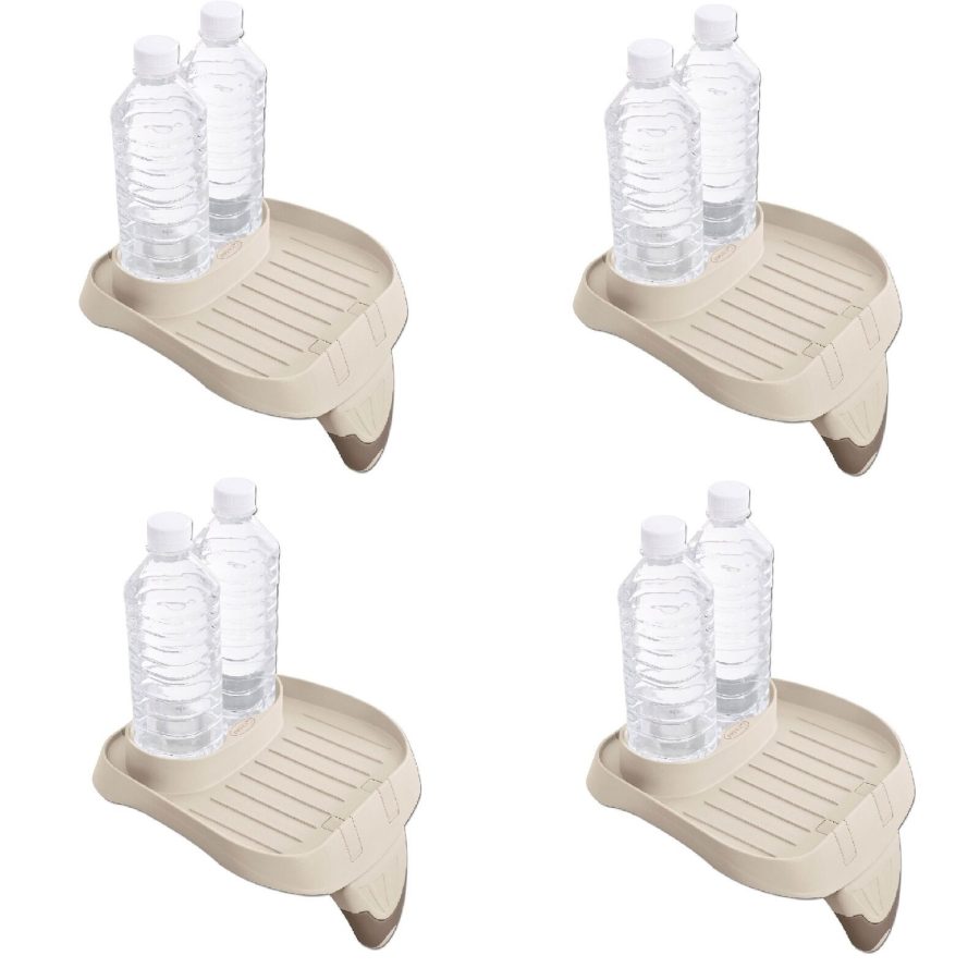 Intex PureSpa Attachable Cup Holder And Refreshment Tray Accessory, Tan (4 Pack)