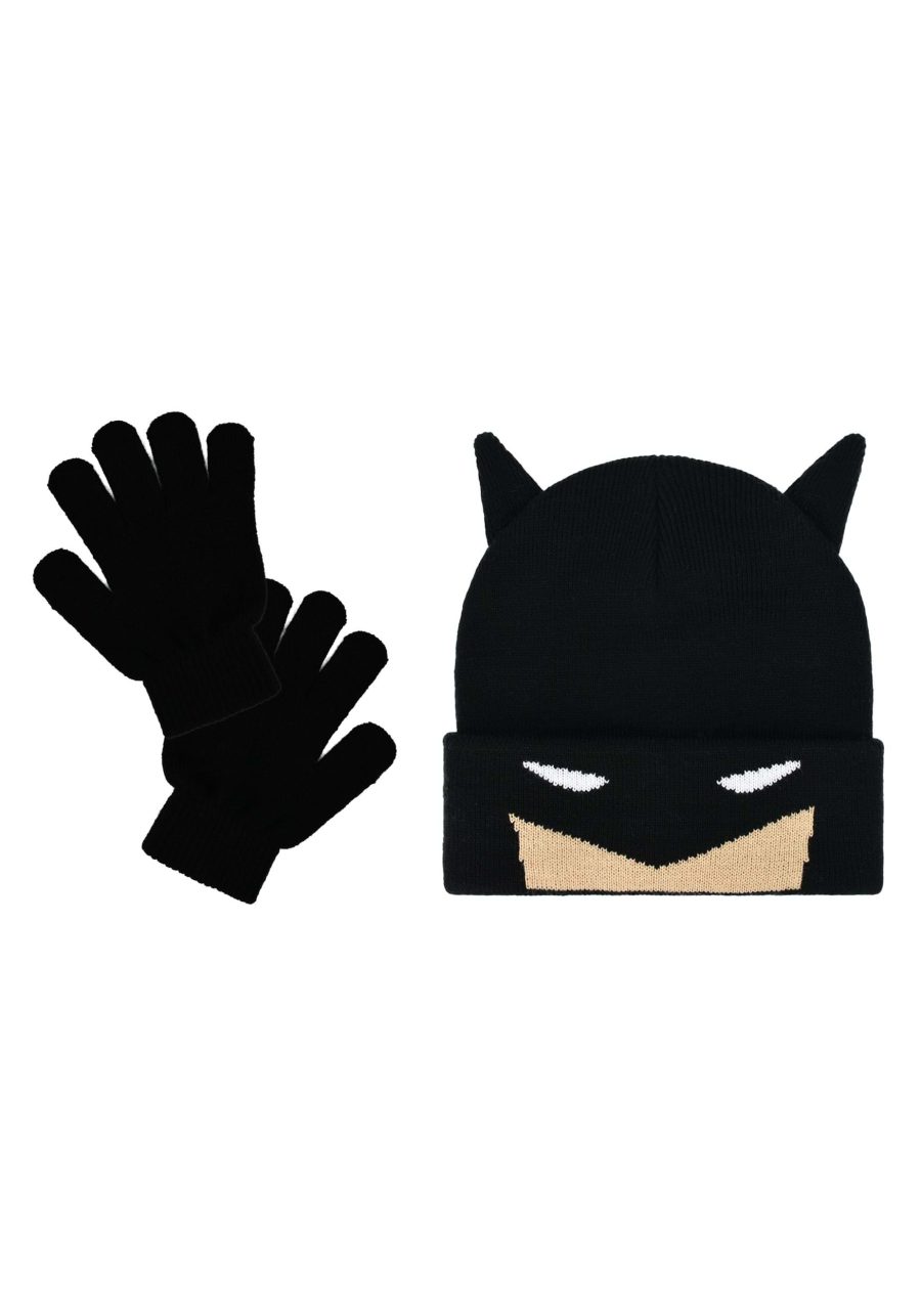 Kid's Batman Cuff Hat and Gloves Set