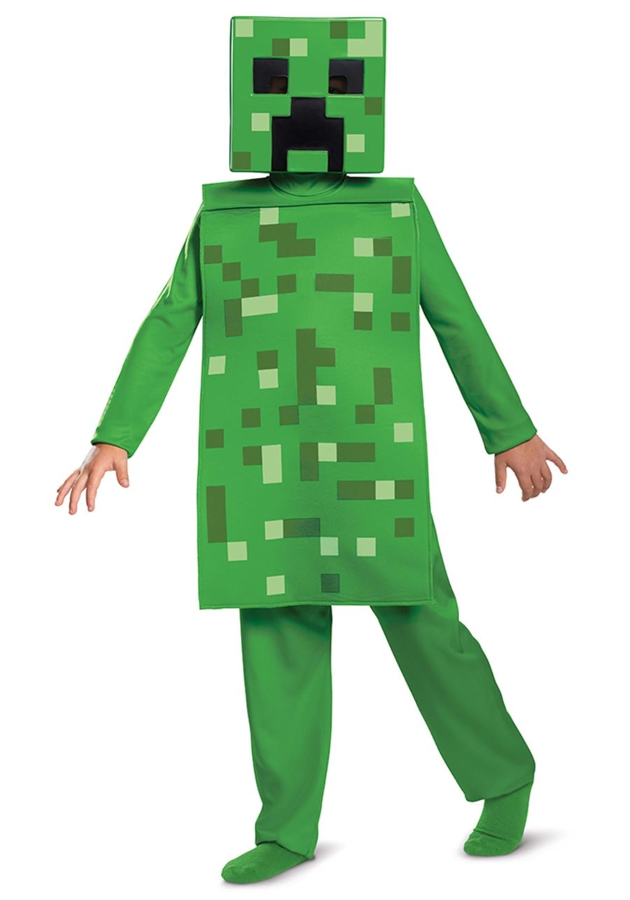 Kid's Minecraft Creeper Jumpsuit Costume