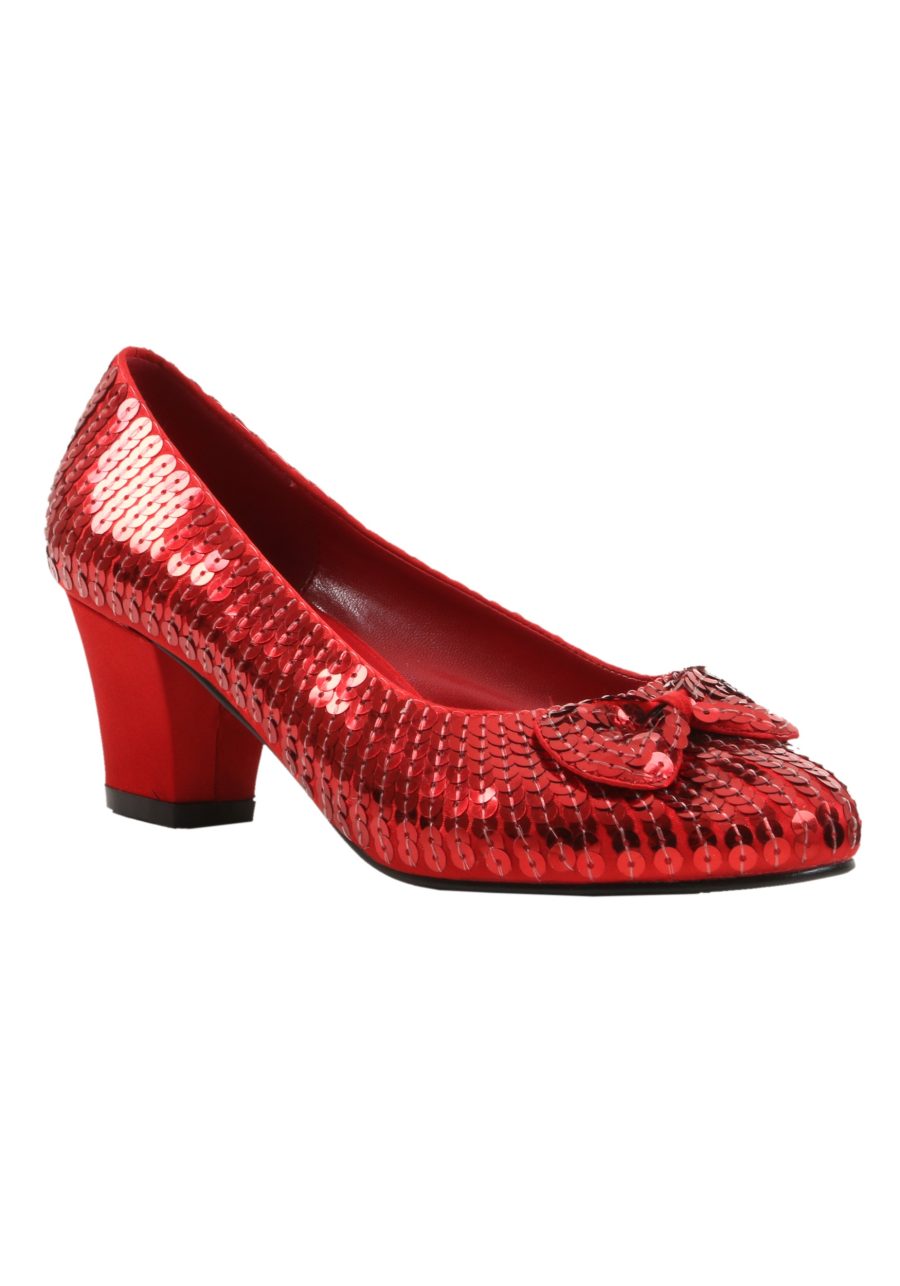 Kid's Red Sequin Costume Shoes