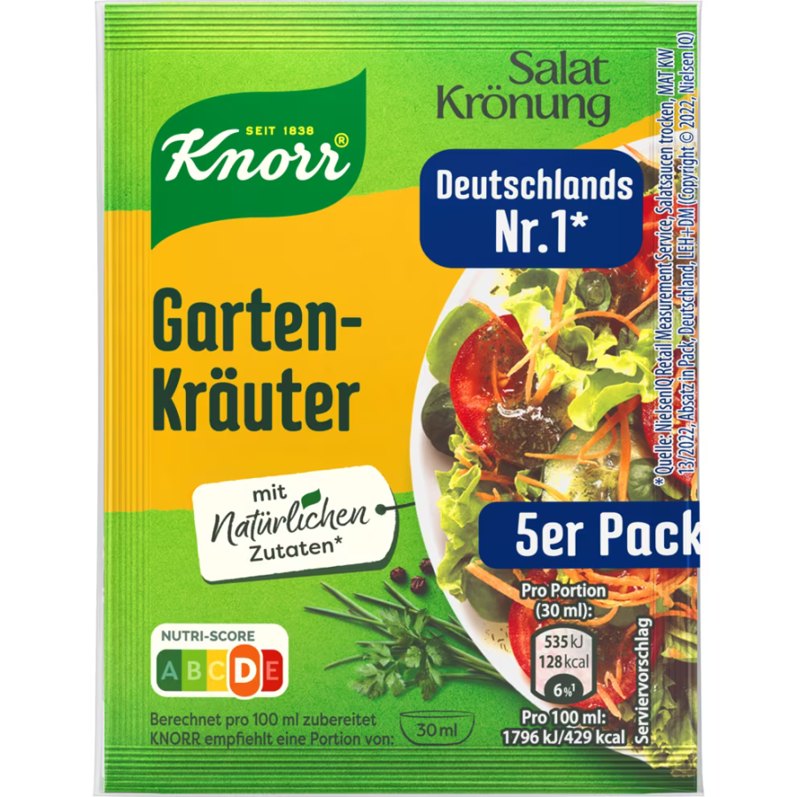 Knorr Salat Kroenung Spicy Garden Herbs SALAD Dressing-5 sachets-FREE SHIPPING