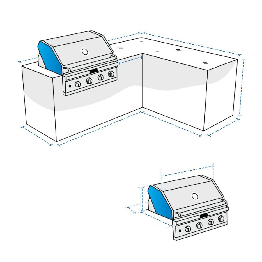 L-shaped Island Kitchen Covers - Left