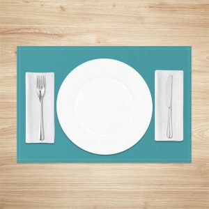 Lake Blue Premium Color Dining Set Of 4 Placemats - Aperturee