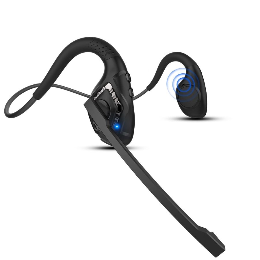 Latest Bluetooth 5.3 Headset W/ Cvc8.0 Noise Cancel Mic Boom, Open-Ear Air Condu