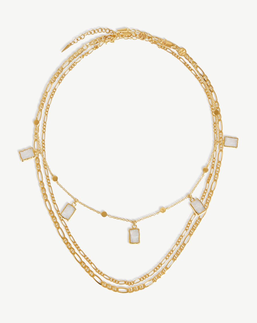 Lena Rainbow Moonstone Necklace Set