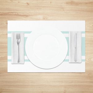 Light Blue White Modern Set Of 4 Placemats For Table - Aperturee