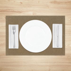 Light Brown Minimalist Modern Set Of 4 Placemats - Aperturee