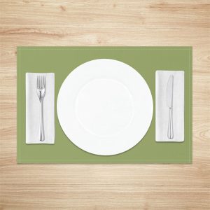 Light Olive Green Solid Color Set Of 4 Placemats - Aperturee