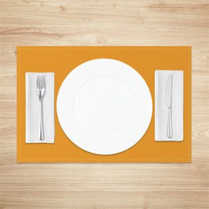 Light Orange Premium Color Fabric Set Of 4 Placemats - Aperturee