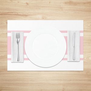 Light Pink Simple White Dinner Set Of 4 Placemats - Aperturee