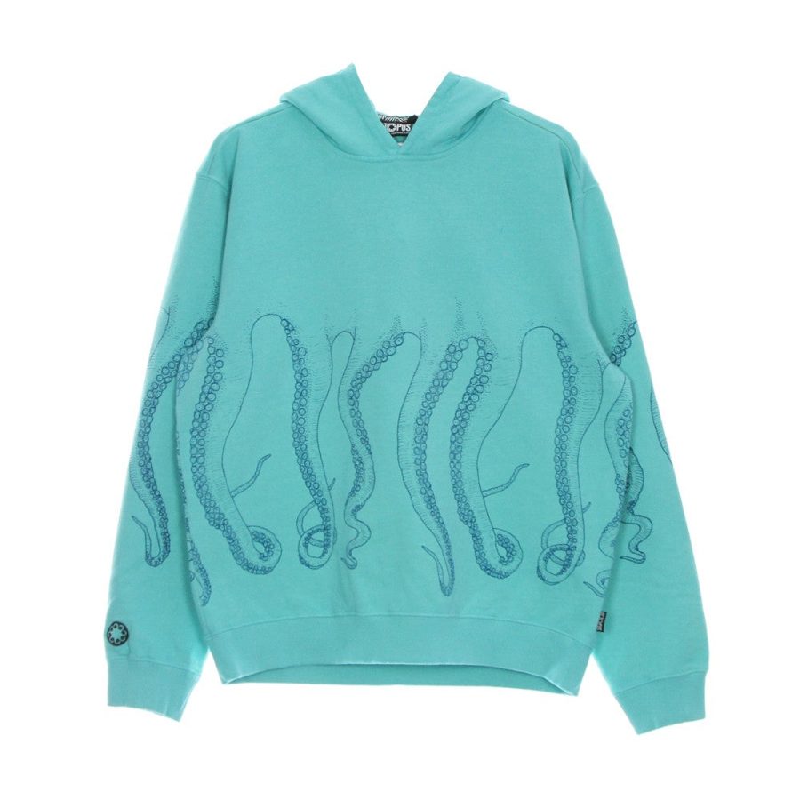 Lightweight Hooded Sweatshirt for Men Dyed Hoodie Aquamarine