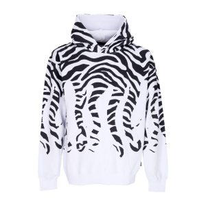 Lightweight Hooded Sweatshirt for Men Zebra Hoodie White