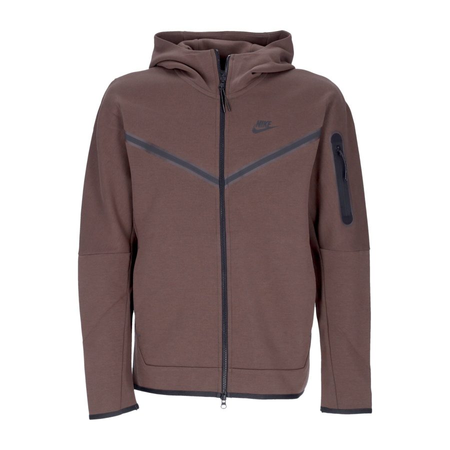 Lightweight Sweatshirt with Zip Hood for Men Sportswear Tech Fleece Full-zip Hoodie Baroque Brown/baroque Brown/black