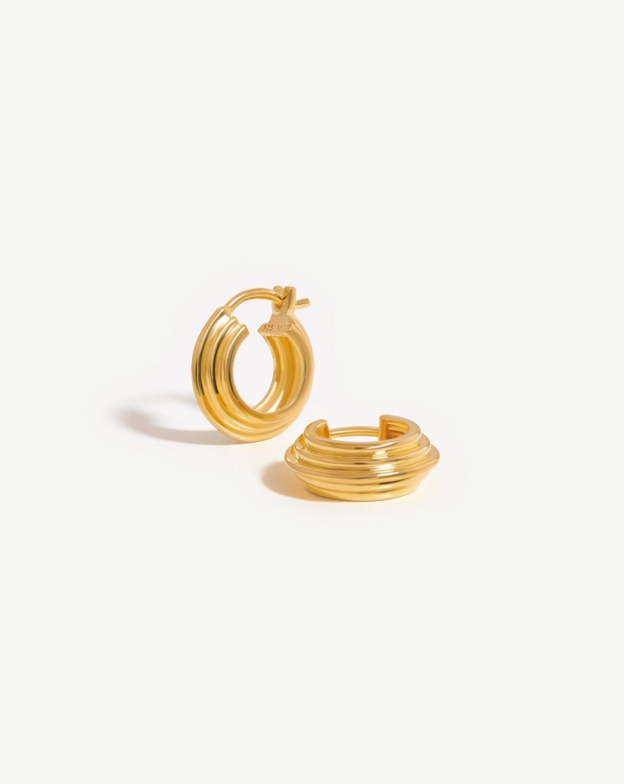 Lucy Williams Small Ridge Hoop Earrings