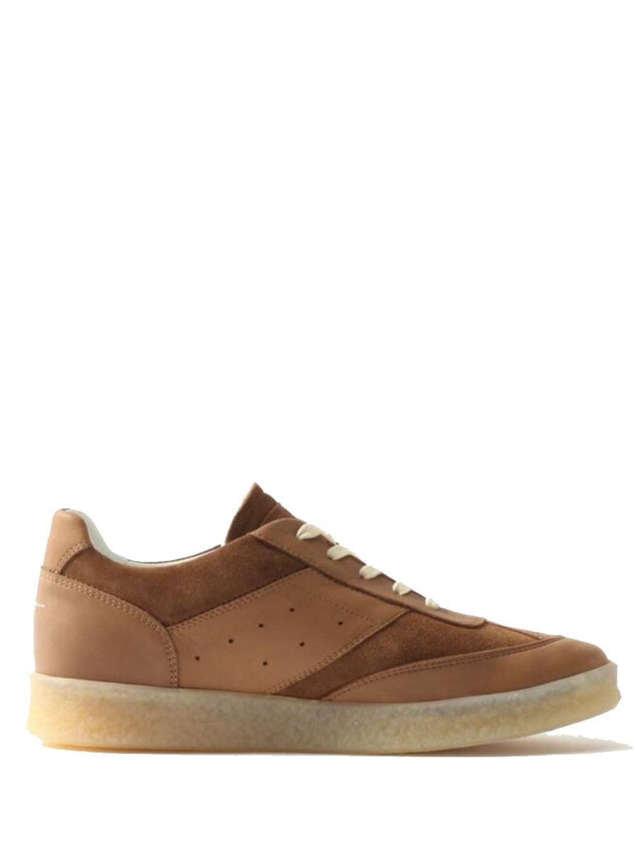 MAISON MARGIELA MM6 6 Court Low-Top Sneakers Brown