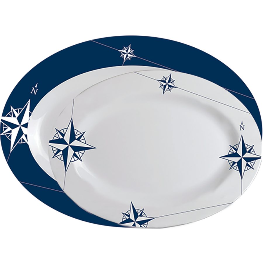 MARINE BUSINESS 15009 MELAMINE OVAL SERVING PLATTERS SET - NORTHWIND - SET OF 2