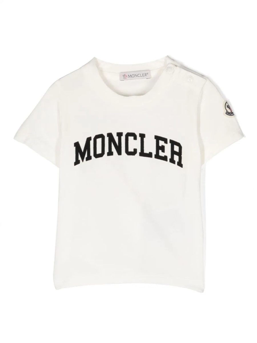 MONCLER BABY Boys Logo Print T-Shirt White Black