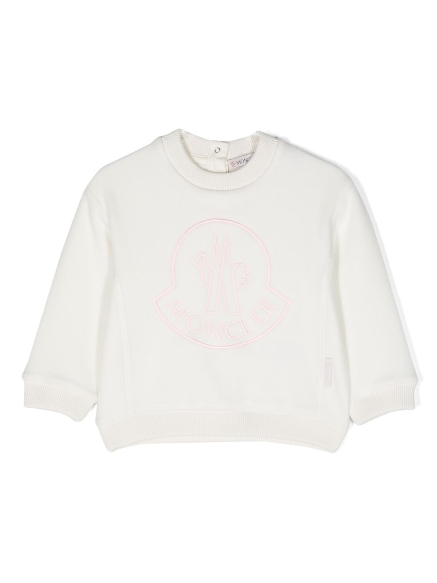MONCLER BABY Girls Logo Patch Sweatshirt White/Pink