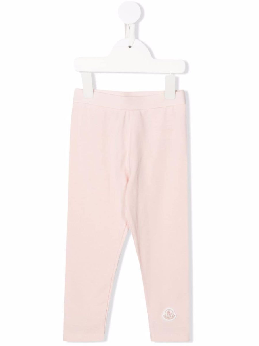 MONCLER BABY Logo Patch Mid-Rise Leggings Pink