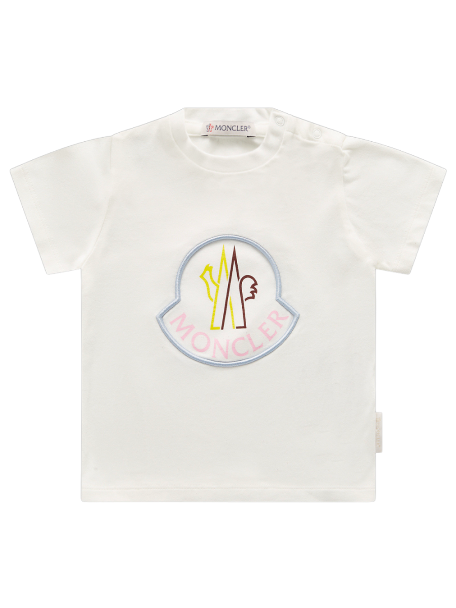 MONCLER BABY Logo Print T-Shirt Milk White
