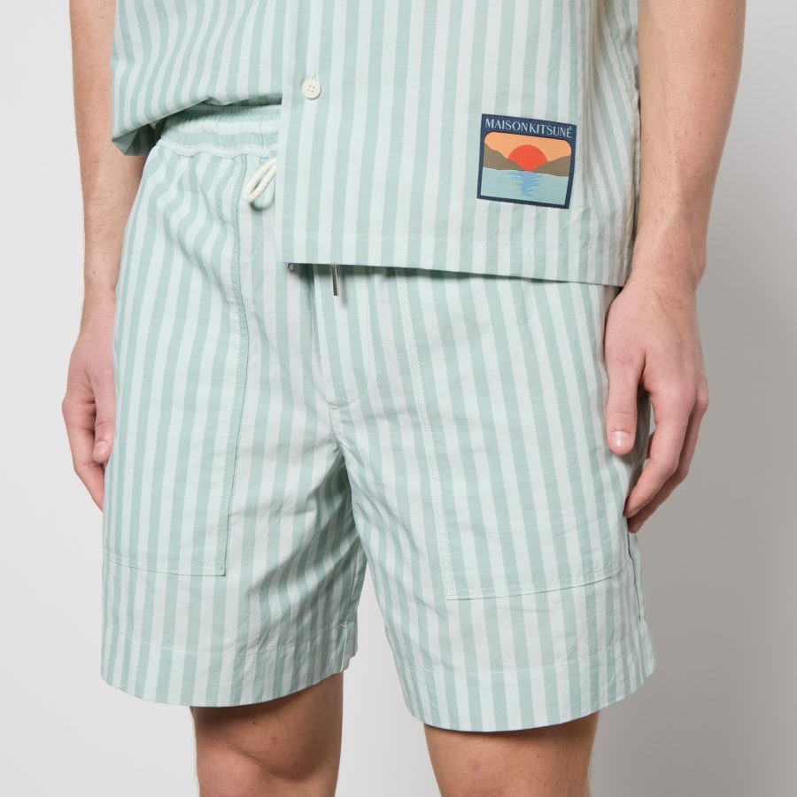 Maison Kitsuné Striped Cotton Shorts - M