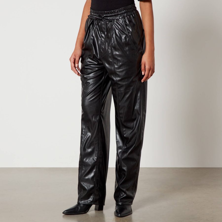 Marant Etoile Brina Wide Leg Leather Look Trousers - FR 38/UK 10