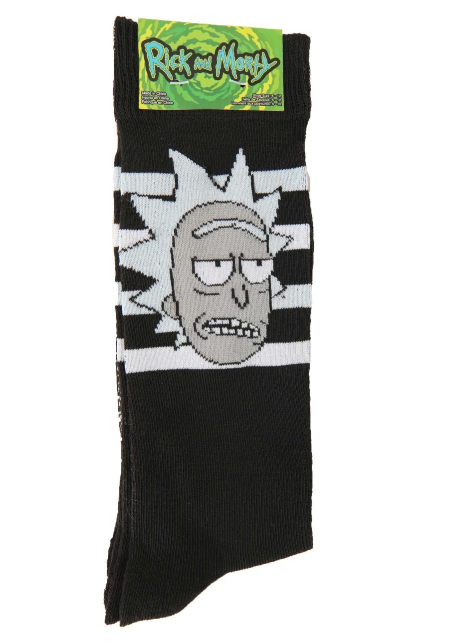 Mens 2 Pack Black Rick and Morty Socks