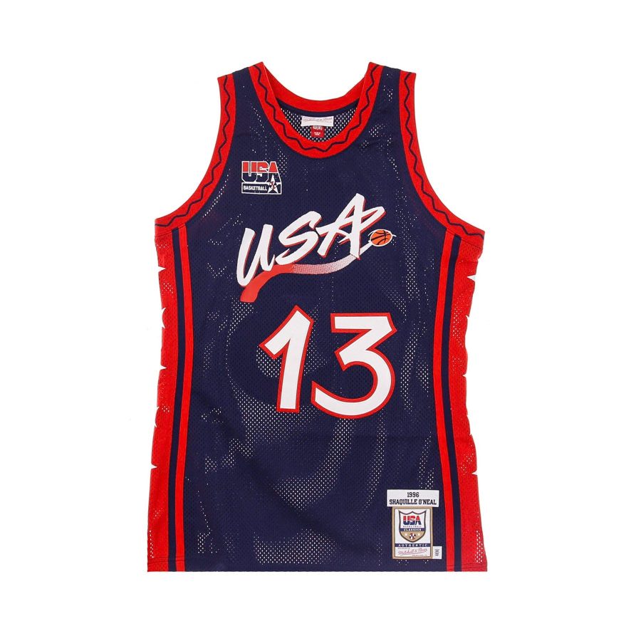 Men's Basketball Tank Top Nba Authentic Jersey Hardwood Classics No.13 Shaquille O'neal 1996 Team USA