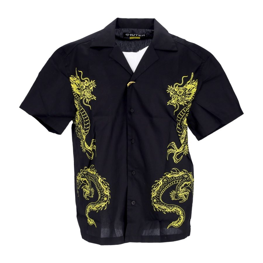 Men's Short Sleeve Shirt Dragon Shirt Black