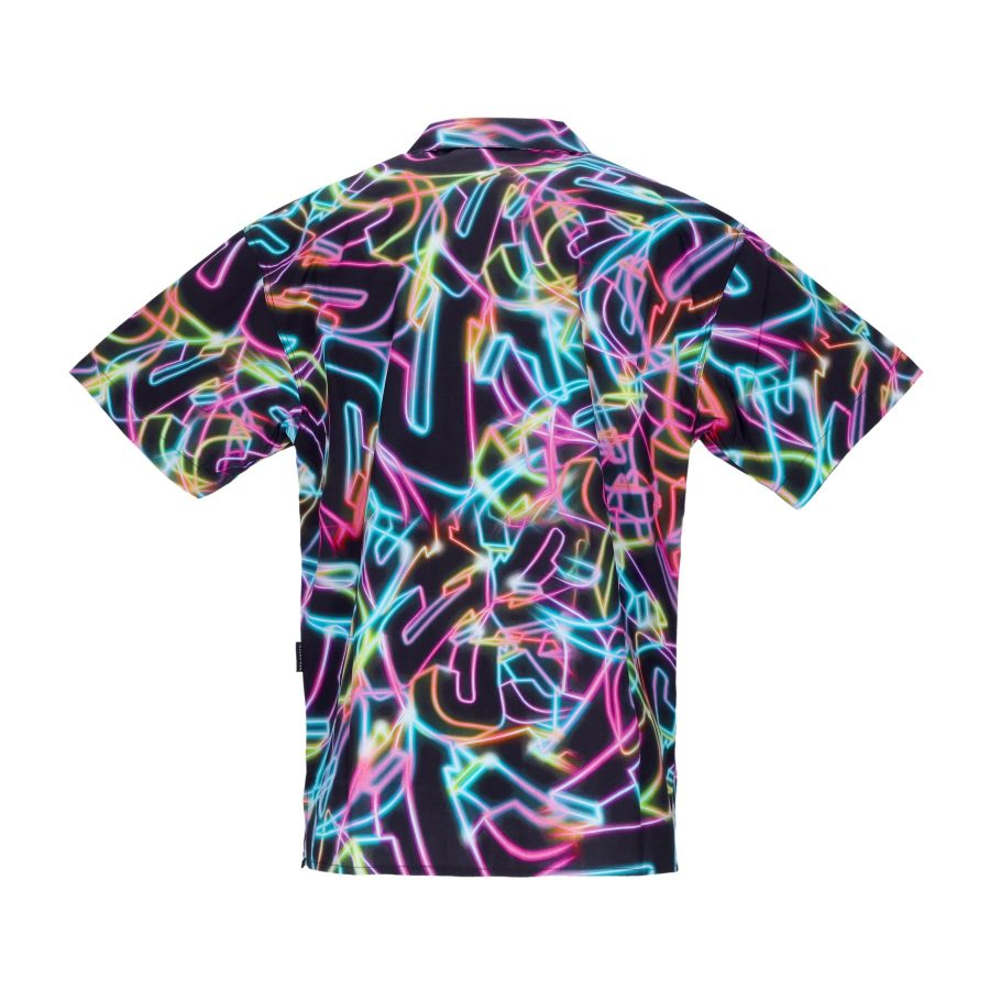 Men's Short Sleeve Shirt Neon Bowling Shirt X Triple J Black/multi