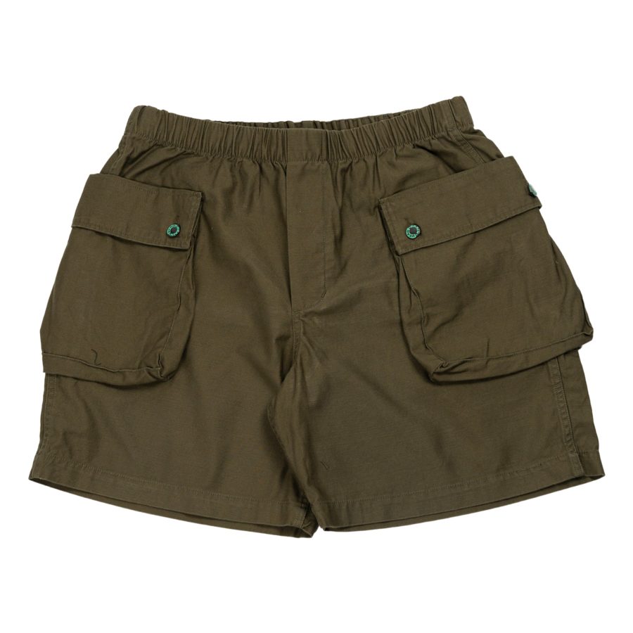Military Climber cotton shorts in olive green