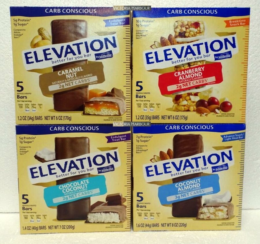 Millville Elevation Protein Bars Carb Conscious 4 Variety Flavors Bundle
