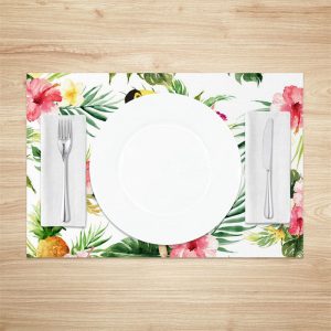 Monstera Floral Ice Cream Spring Set Of 4 Placemats - Aperturee