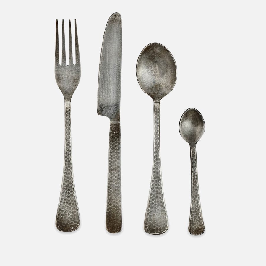 Nkuku Huri Cutlery - Burnt Silver - Set of 16