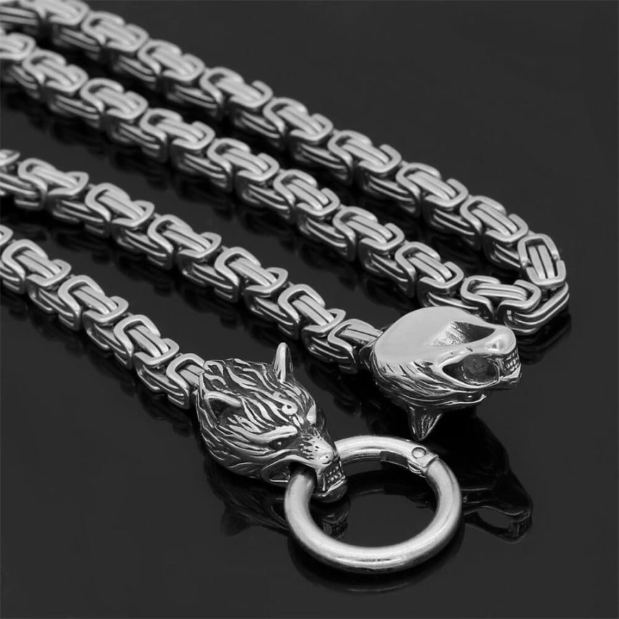 Nordic Celtic Wolf Odin Stainless Steel Necklace Chain
