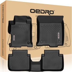 OEDRO? Floor Mats for 2013-2017 Honda Accord Sedan, Black TPE All Weather Guard Liners Set