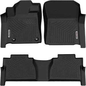 OEDRO? Floor Mats for 2014-2021 Toyota Tundra Double Cab / Crew Max Cab, All-Weather Guard Full Set Liners