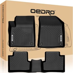 OEDRO? Floor Mats for 2015-2021 Jeep Cherokee , Black TPE All-Weather Guard Custom Liners