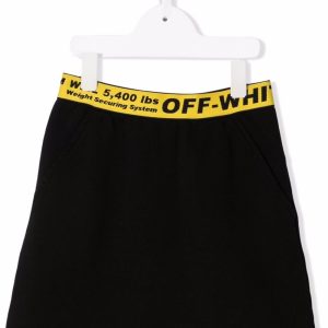 OFF-WHITE KIDS Logo Waistband Mini Skirt Black