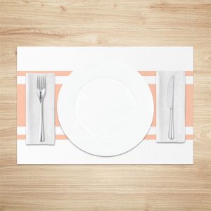 Orange Pink White Simple Dining Set Of 4 Placemats - Aperturee