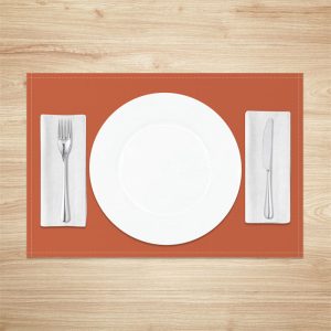 Orange Premium Pure Color Fabric Set Of 4 Placemats - Aperturee