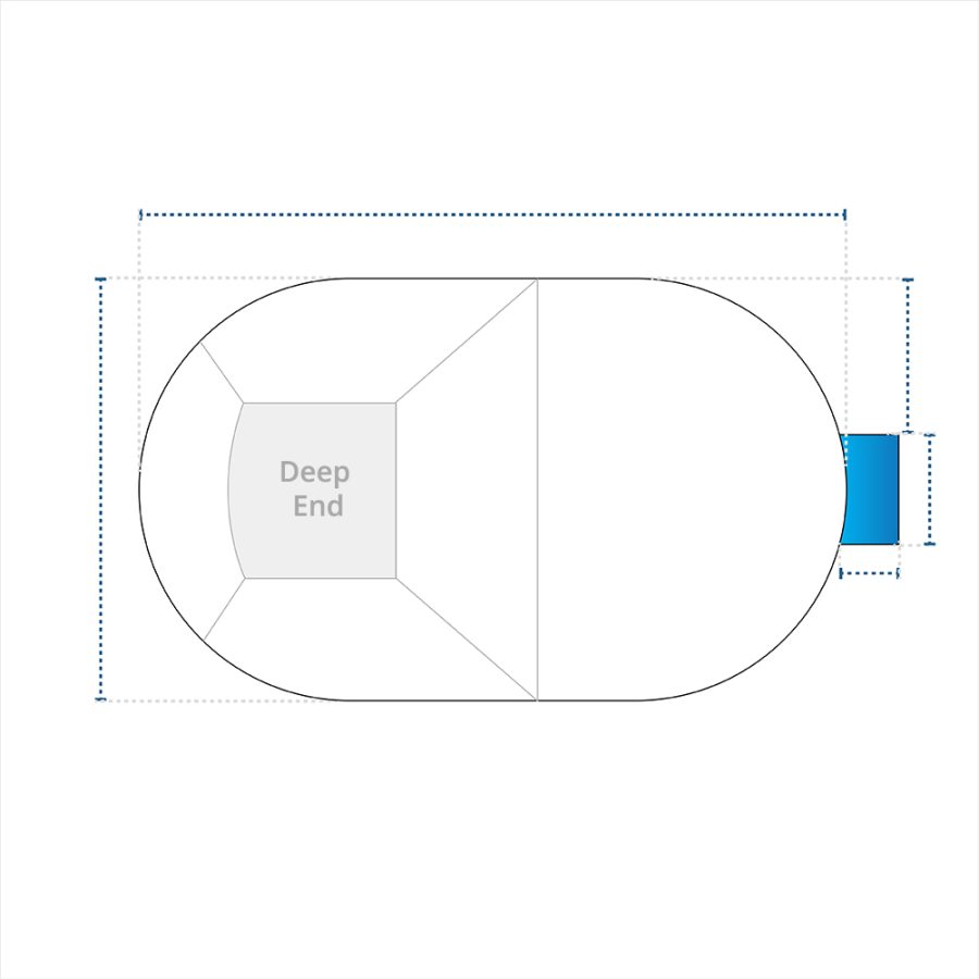 Oval Pool Cover - Center Steps