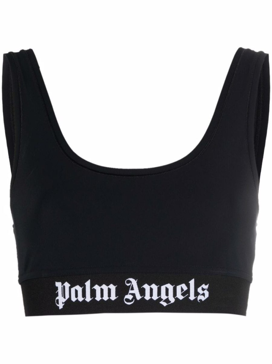 PALM ANGELS WOMEN Logo Sports Bra Black
