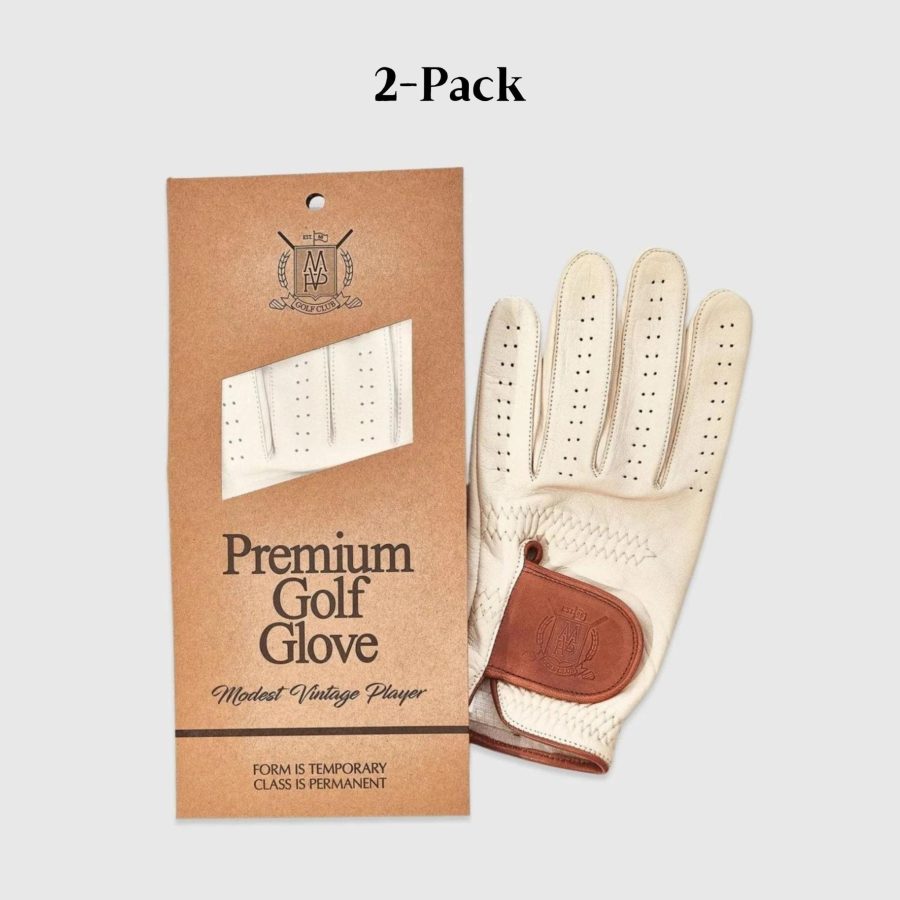 PRO Cream Cabretta Leather Golf Gloves (2 Pack)