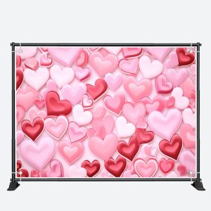 Pink Red Love Heart Romantic Valentines Day Backdrop - Aperturee