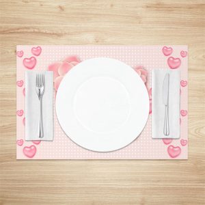 Plaid Floral Heart Mothers Day Set Of 4 Placemats - Lofaris