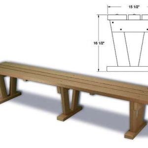 Plastic locker room bench